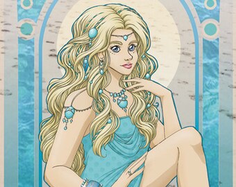 Aquamarine - Original illustration print