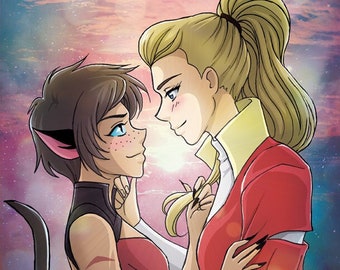 Catradora - Catra and Adora from She-Ra and the Princesses of Power fanart original illustration print