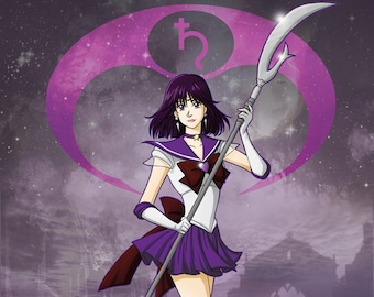 Sailor Saturn fan art original illustration print