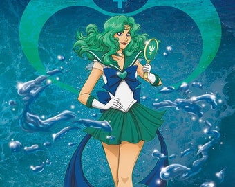 Sailor Neptune fan art original illustration print