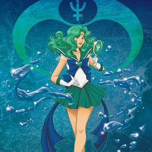 Impresión de ilustración original de Sailor Neptune fan art