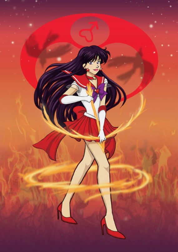 Sailor Mars Fan Art Original Illustration Print Etsy Sailor Mars Fan Art Original Illustration Print Etsy