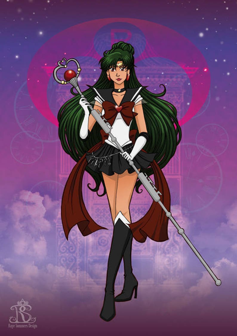 Sailor Pluto fan art original illustration print image 1