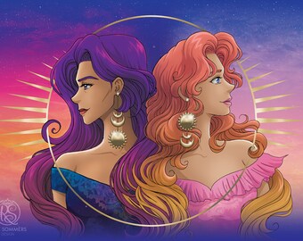 Dusk and Dawn - Original illustration print