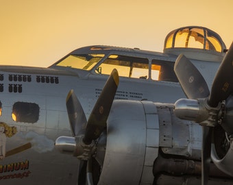 B-17, Bomber, Aluminum Overcast, Airplane, Air Force, Wall Art, Man Cave, Flying, World War II, Fine Art Photography
