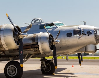 B-17 Bomber, Aluminum Overcast, World War II Airplane Photography, Air Force, Wall Art, Man Cave, Flying,  Fine Art Photography, Military