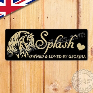 Personalised Horse Name Plate  Personalized Stable Door Sign Aluminium Metal Plaque Ideal Gift