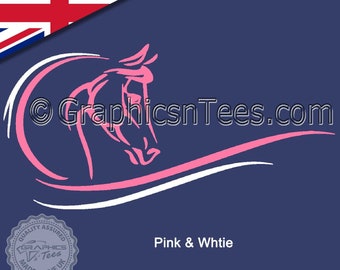 2 x Horse Box Stickers 2 Colours Horses Head Vinyl Graphic Decals in Two Colours