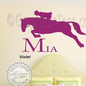 Personalised Name & Horse Wall Stickers, Girls Boys Bedroom Playroom Wall Art Decor Decal