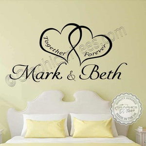 Personalised Bedroom Wall Sticker Together Forever Romantic Love Quote Personalized Decor Decal
