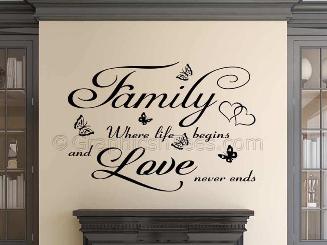 Sticker citation famille La famille, là où la vie commence