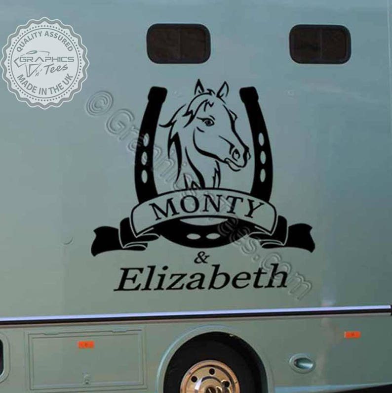Personalised Horse Box Stickers Horse Head Trailer Graphic Decals image 1