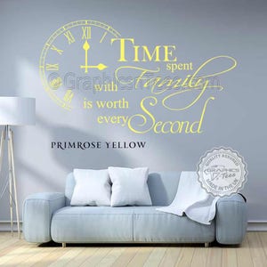 Time Spent with Family is Worth Every Second Inspirational Wall Sticker Quote, Kitchen Dining Room Home Wall Art Decor Decal 02 image 4