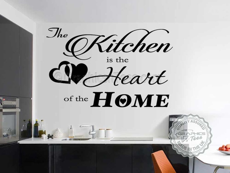 Kitchen Is The Heart Of The Home Kitchen Wall Sticker Quote Family Wall Decor Decal Wall Sticker