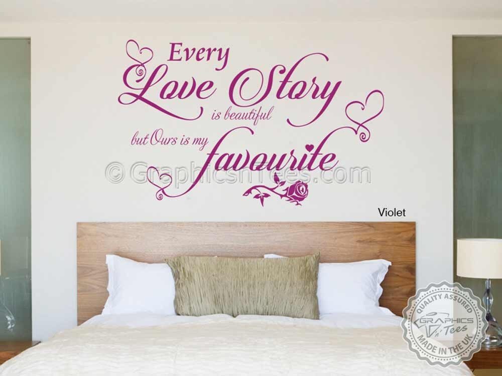 EVERY LOVE STORY IS BEAUTIFUL 3 WORDS BEDROOM LETTERING DECAL VINYL STICKER 36" EVERY LOVE STORY IS BEAUTIFUL 3 WORDS BEDROOM LETTERING DECAL VINYL STICKER 36"