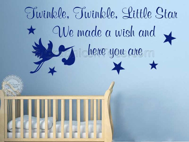 Nursery Wall Sticker Quote Twinkle Twinkle Little Star With Etsy