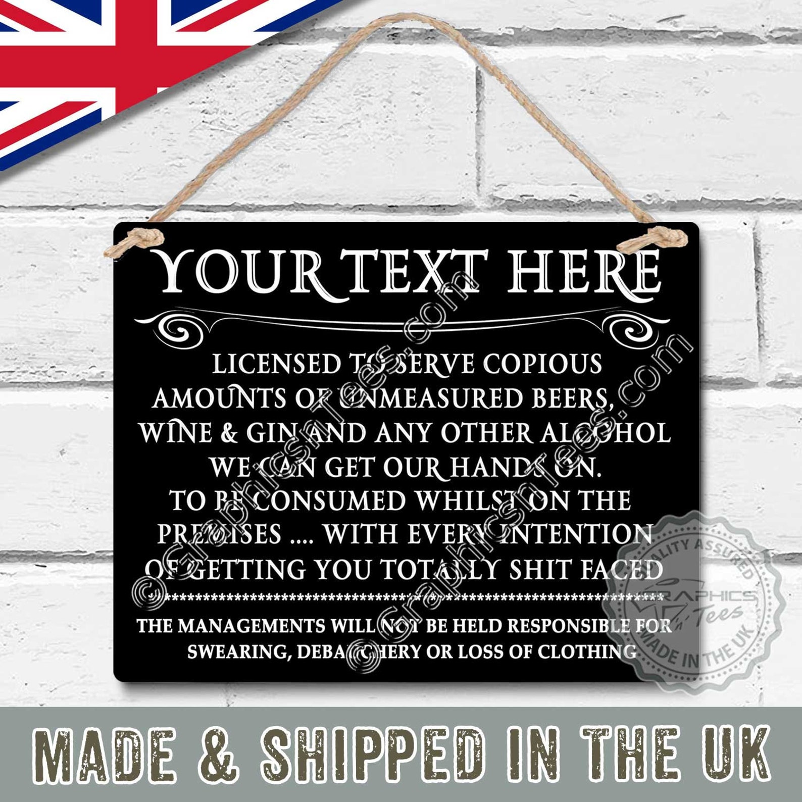 Personalised Pub License Bar Sign Metal Plaque Fun Garden Bar Etsy UK