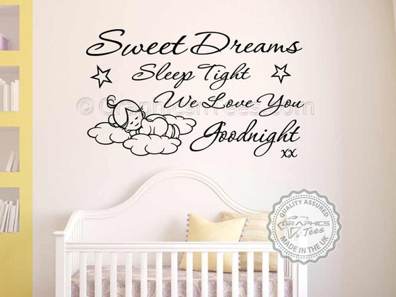 Dulces Suenos Dormir Apretado Presupuesto Vivero Pared Arte Etsy