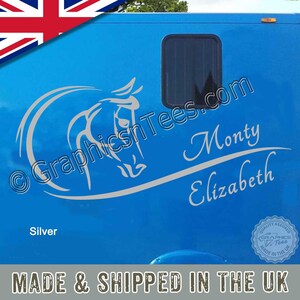 Personalised Horsebox Graphics Horses Head Horse Trailer Vinyl Decals Stickers x 2 one Left one Right image 8