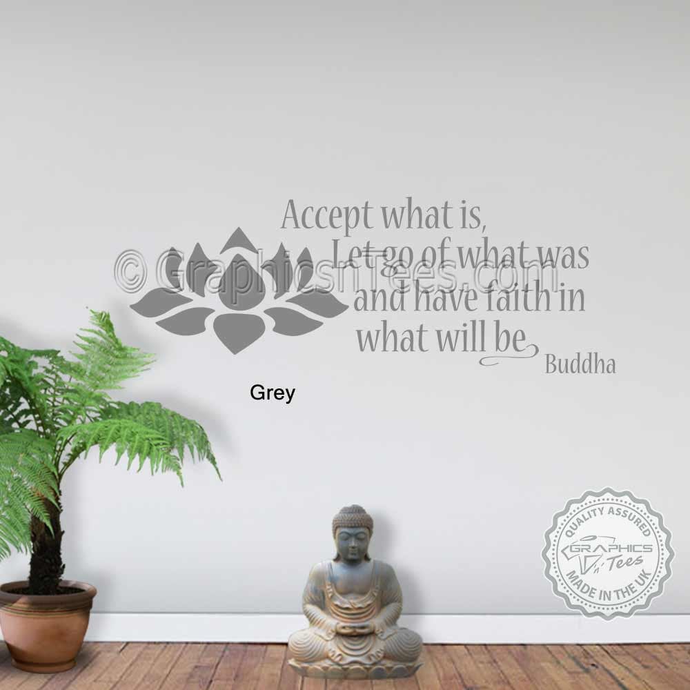 Buddha Inspirational Wall Sticker Quote Accept What is With Etsy