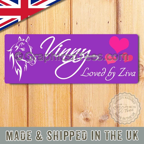 Horse Name Plate Personalised Stable Door Sign Personalized Aluminium Metal Plaque Ideal Gift