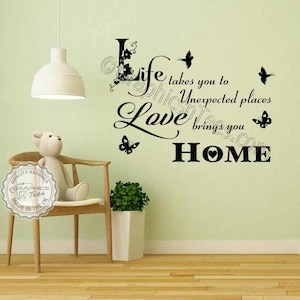 Inspirational Family Wall Sticker Love Brings You Home Wall Quote Living Room Vinyl Wall Decor Decal