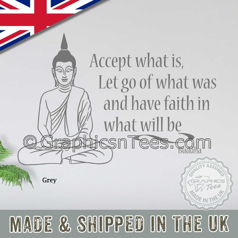 Buddha Inspirational Wall Sticker Quote Accept What Is Yoga Etsy