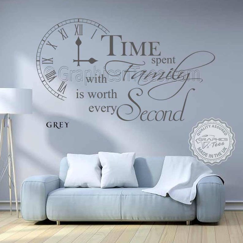 Time Spent with Family is Worth Every Second Inspirational Wall Sticker Quote, Kitchen Dining Room Home Wall Art Decor Decal 02 image 2