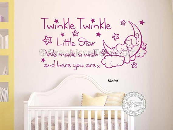 MADE A WISH Wall Art Decal Baby Kids Room Nursery Girl