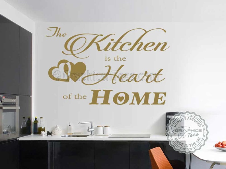 Kitchen Is The Heart Of The Home Kitchen Wall Sticker Quote Family Wall Decor Decal Wall Sticker