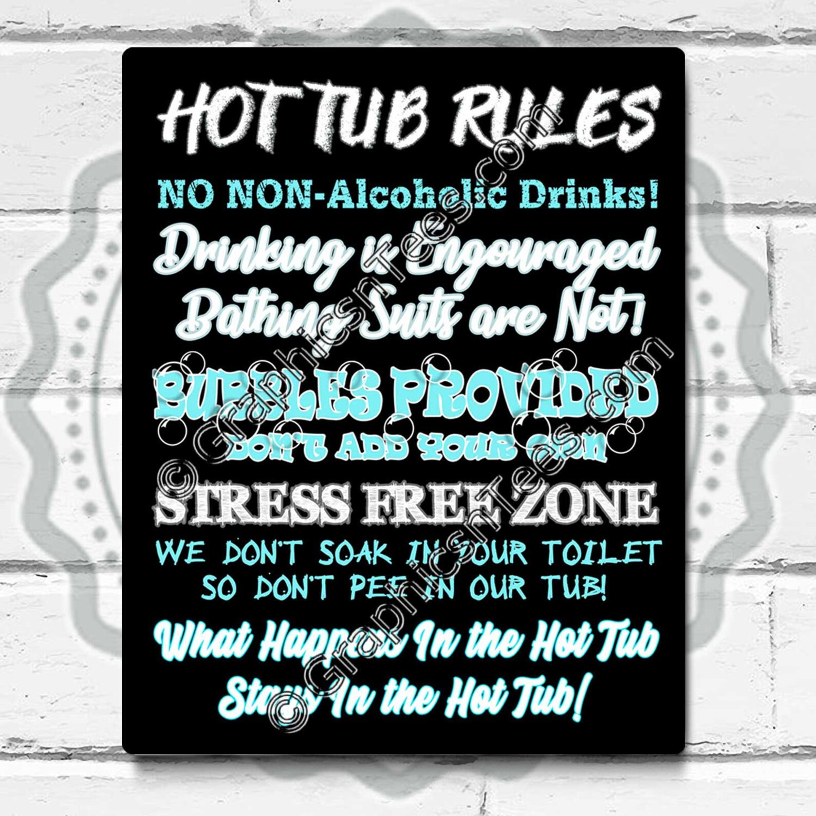 Hot Tub Rules Sign Fun Summer house Garden Room Outdoor Bar Etsy
