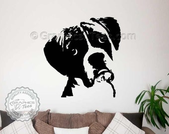 Boxer Dog Wall Sticker, Home Bedroom Lounge Vinyl Wall Mural Decor Decal