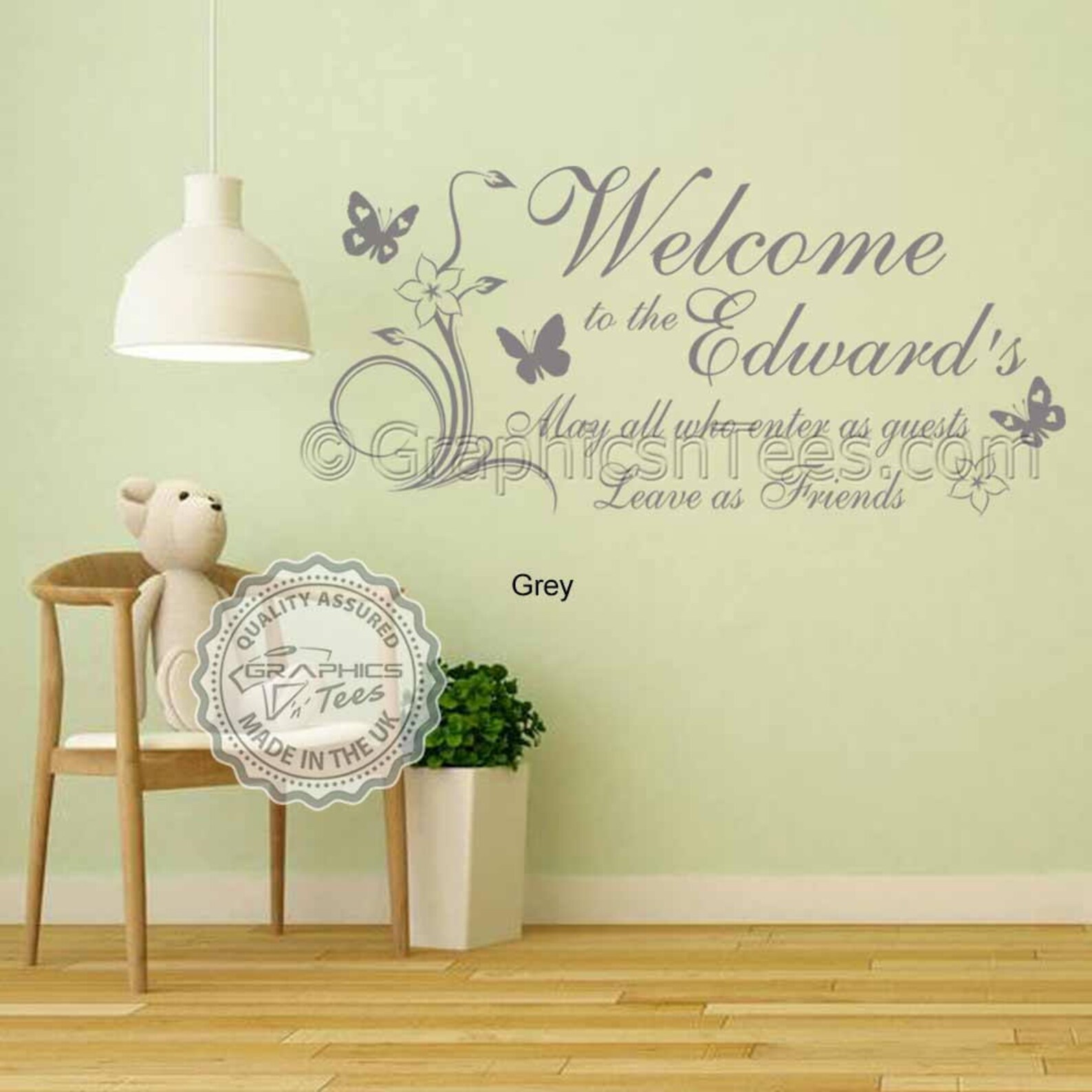 Personalised Family Wall Sticker Enter as Guests Leave Etsy
