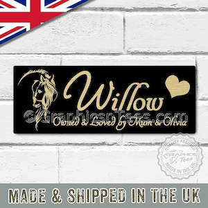 Personalised Horse Stable Door Sign  Personalized Horses Name Plate Aluminium Metal Plaque Ideal Gift