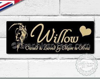 Personalised Horse Stable Door Sign  Personalized Horses Name Plate Aluminium Metal Plaque Ideal Gift