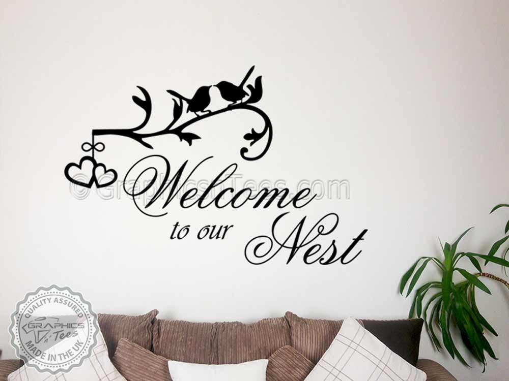Hand Carving WELCOME FRIENDS Words Quote Wall ART Sticker Decor UK RUI173 