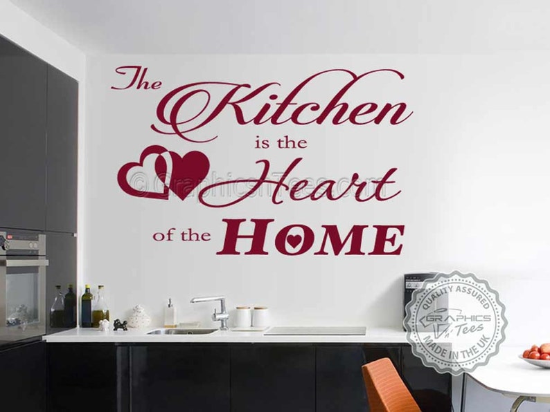 Kitchen Is The Heart Of The Home Kitchen Wall Sticker Quote Family Wall Decor Decal Wall Sticker