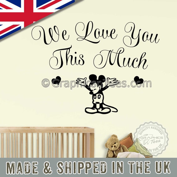 Nursery Wall Quote Baby Boy Girls Bedroom Nana /& Grandad Mickey Mouse Sticker