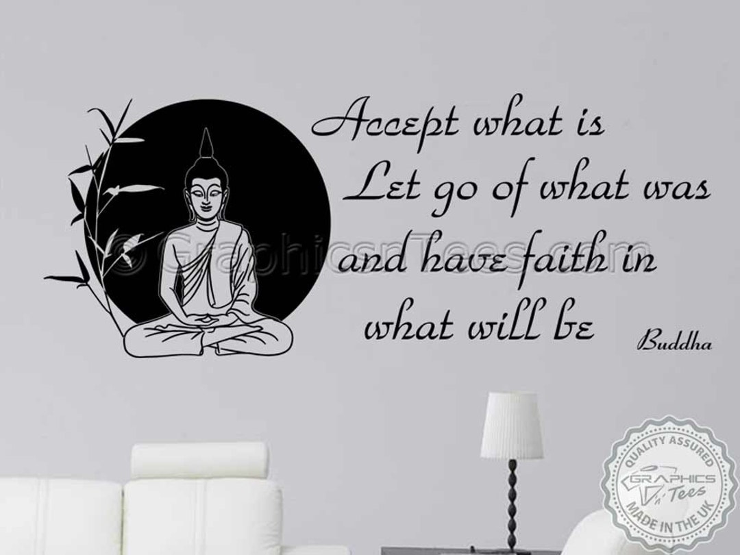 Buddha Inspirational Quote, Family Wall Sticker, Accept What Is, Home