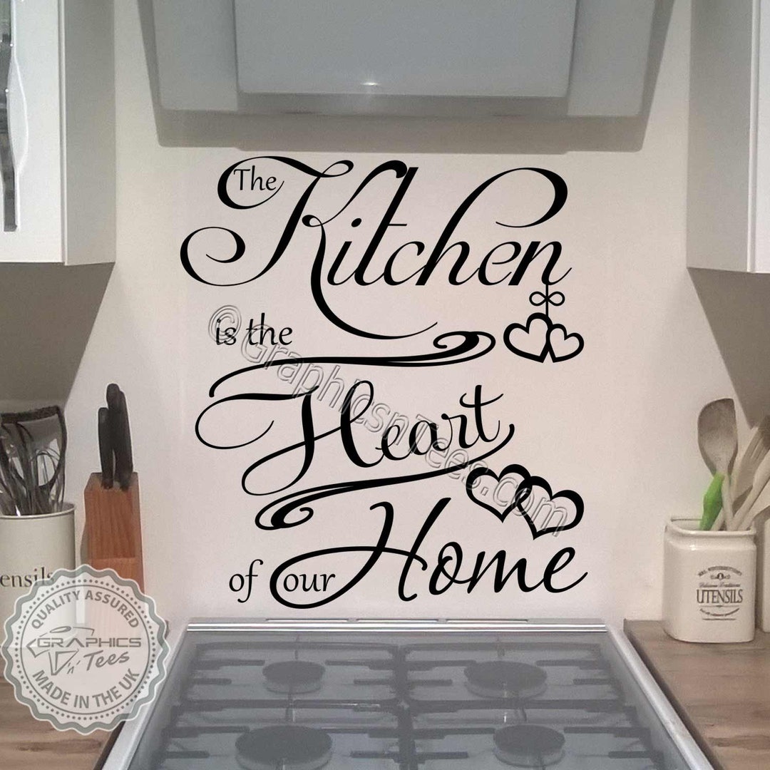 The Kitchen is Heart of Our Home, Family Wall Stickers, Dining Room ...