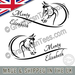 Personalised Horsebox Graphics Horses Head Horse Trailer Vinyl Decals Stickers x 2 one Left one Right image 3