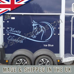 Personalised Horsebox Graphics Horses Head Horse Trailer Vinyl Decals Stickers x 2 one Left one Right image 5