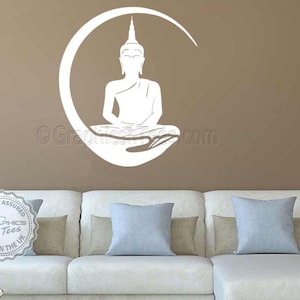 Buddha Wall Sticker, Yoga Lounge Home Wall Art Mural Decal