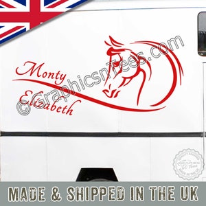 Personalised Horsebox Graphics Horses Head Horse Trailer Vinyl Decals Stickers x 2 one Left one Right image 7