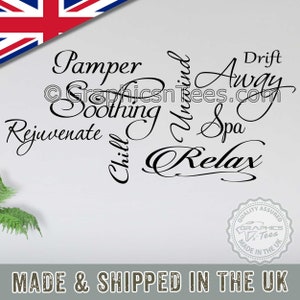 Beauty Salon Wall Sticker Quotes Word Montage Collage Decor Decals