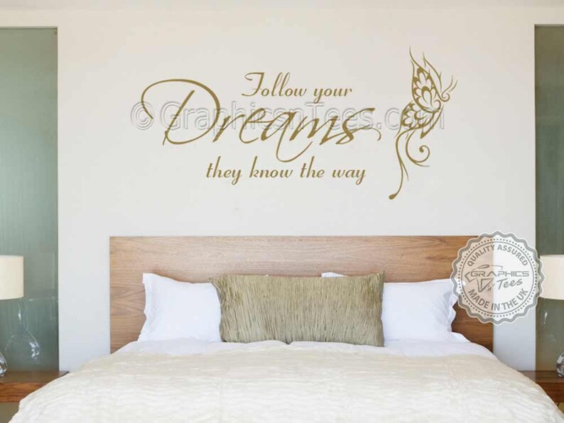 Family Wall Sticker Inspirational Quote Follow Your Dreams Etsy UK