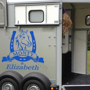 Personalised Horse Box Stickers Horse Head Trailer Graphic Decals image 2