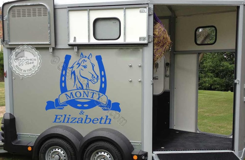Personalised Horse Box Stickers Horse Head Trailer Graphic Decals image 2