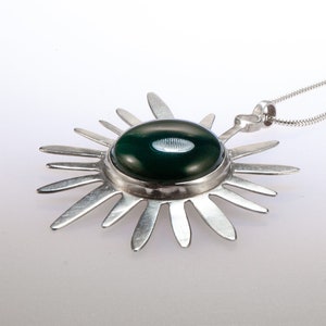 Silver, Green Agate Star Necklace for women. Treat yourself to this unique, and contemporary necklace, an ideal gift her image 3