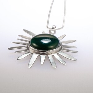 Silver, Green Agate Star Necklace for women. Treat yourself to this unique, and contemporary necklace, an ideal gift her image 4